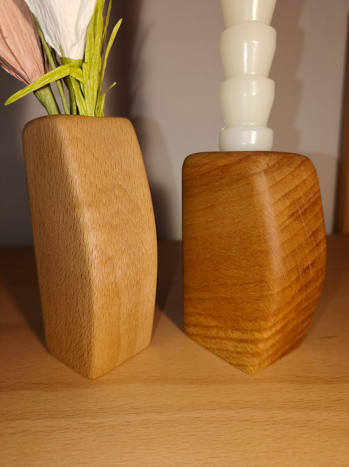 Houten vaasjes