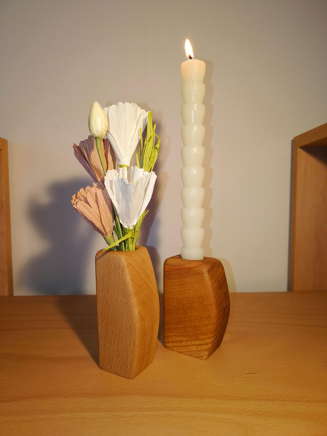 Houten vaasjes